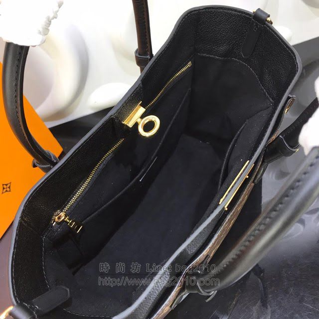 LV女包 M53823 路易威登On My Side手袋 小牛皮老花拼接包 LV女手提包 LV手腕包 LV單肩斜挎女包  ydh3049